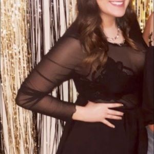 Sheer black long sleeve cover top